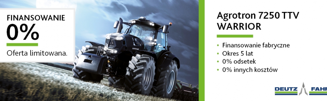 Finansowanie 0% na 5 lat dla modeli 7250 oraz 9340 TTV WARRIOR